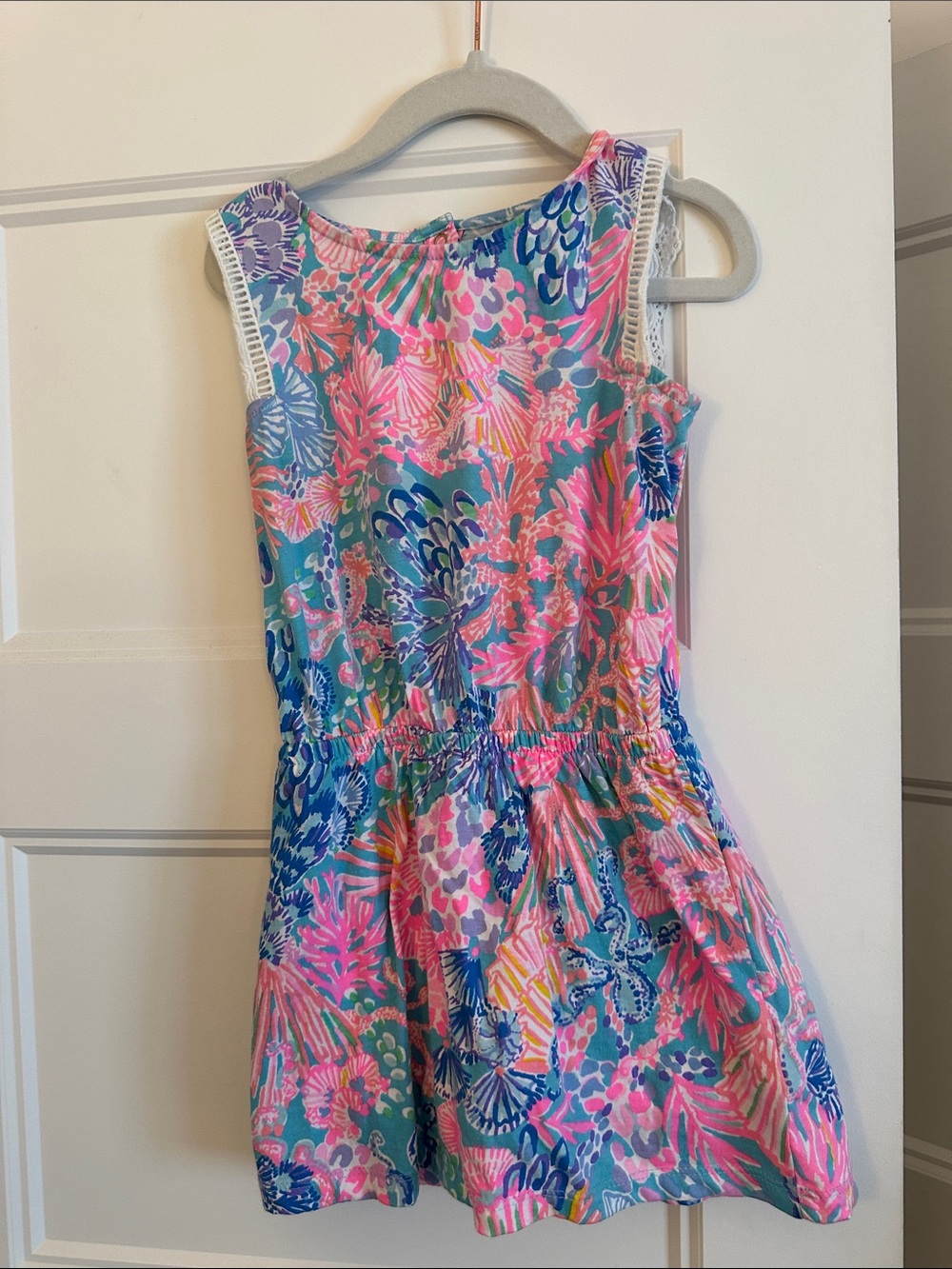Lilly Pulitzer Girls' Floral Print Dress in Pink, Blue & Green